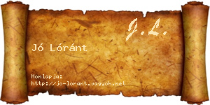 Jó Lóránt névjegykártya