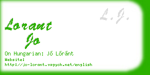 lorant jo business card